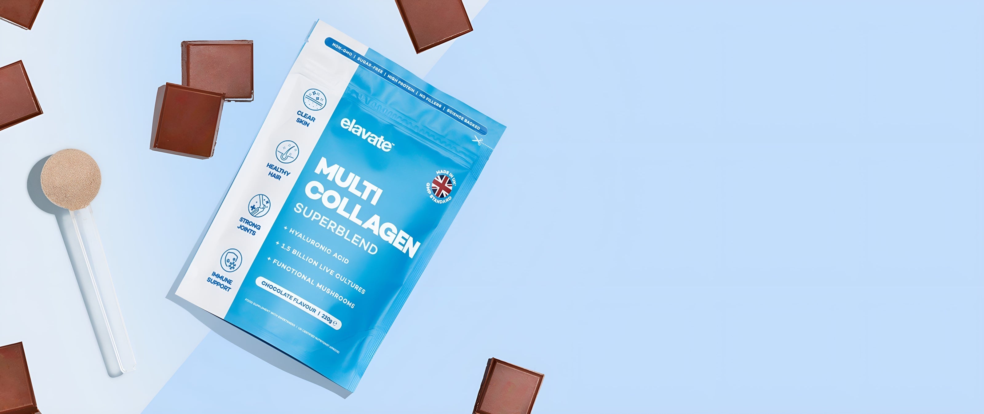 elavate MULTI COLLAGEN SUPERBLEND pouch, Chocolate Flavour